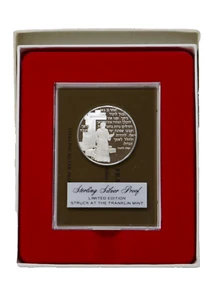 1974 Franklin Mint Hanukkah oración plata esterlina a prueba medalla navideña - Imagen 1 de 11