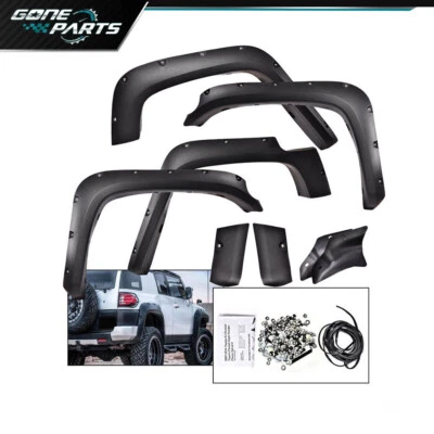 Wheel Fender Flares Textured Black Fit For 07-14 Toyota FJ Cruiser Pocket Rivet Foto 1 de 4