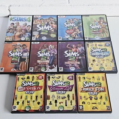 The Sims 2 & 4 PC Games Bundle X 11 Plus Expansions Family Games Simulation - Image 1 of 4