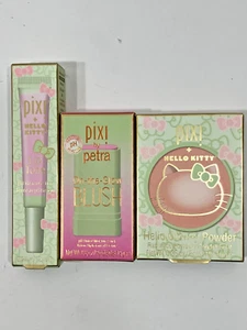 Pixi + Hello Kitty Glow-y Powder/On The Go Blush/Lip Tone - Picture 1 of 4
