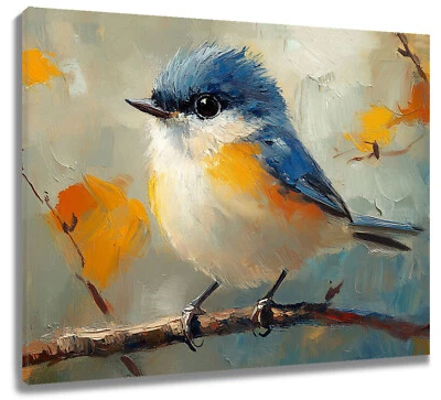 Watercolor Animal Cute Funny Bird Abstract Wall Art for Bathroom Living Room - Image 1 of 4