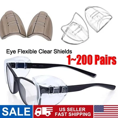1~200 pares de protectores laterales para gafas antideslizantes gafas de seguridad protector universal Foto 1 de 4