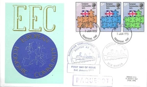 1973 EEC, Thames Embossed FDC, FDI Folkestone SpHS + various Cachets - Picture 1 of 1