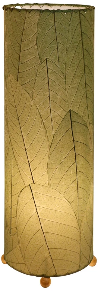 Lámpara de mesa cilíndrica verde hojas de cacao Eangee Foto 1 de 1