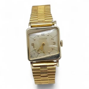 Mens 1940s Jaeger-LeCoultre Vintage 17j Art Deco Swiss Watch Rare Running Gold T - Picture 1 of 8
