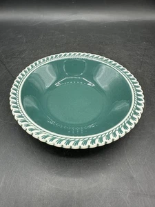 Vintage Harker Corinthian Teal Green Gadroon Fruit Bowl 6.25" - Picture 1 of 4