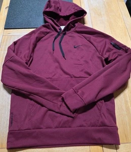 Nike Hoodie Sweatshirt Therma-FIT Pullover Fleece Lined Men's Small Maroon A51 - Picture 1 of 15