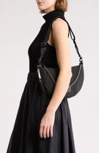 Rebecca Minkoff Nolita Zip Nylon Crossbody Bag Women's Black Shoulder Strap~ - Picture 1 of 14