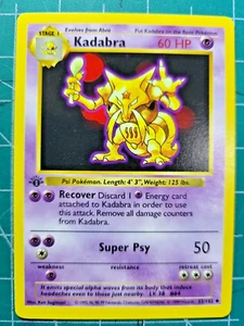 1999 Pokemon Base 1st Edition #32 Kadabra Thick Stamp Pokemon Gaming - Picture 1 of 10