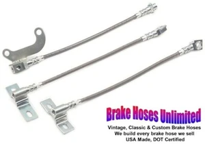 STAINLESS BRAKE HOSE SET Ford Custom 500, 1968 - Front Disc, w/o WER rear axle - Picture 1 of 2