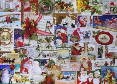 Eurographics VINTAGE CHRISTMAS CARDS 1000pc Jigsaw Puzzle 19 x 26"  - Image 1 of 3
