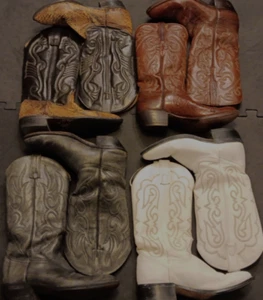 Lote De Colección De 4 Botas Vaqueras De Cuero Talla 8-8.5 Lucchese J Chisholm Kenny Rogers - Imagen 1 de 24