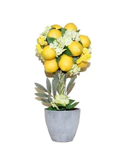 Lemon Blossom Faux Decorative Tabletop Indoor Topiary Tree Set of 4 - Picture 1 of 1