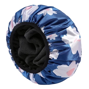 Terry Lined Shower Caps for Women, Triple Layer Large Reusable Shower Caps for L - Picture 1 of 9