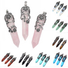 Gemstone Hexagonal Prism Quartz Crystal Healing Point Pendant Fit Necklace 