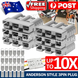 1/2/4/6/10X Anderson Style 50A 3Pin 3Pole Plug for DCDC Charger & DCDC Wiring - Picture 1 of 14