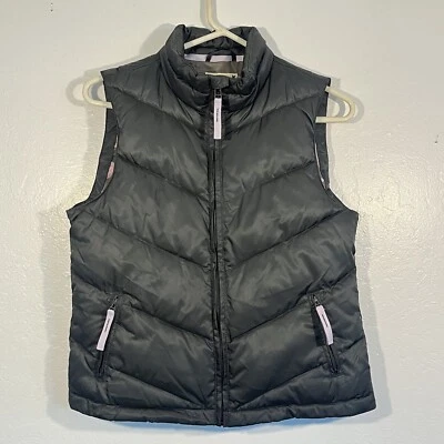 Chaleco acolchado Old Navy para mujer talla pequeña gris rosa forro camuflado bolsillos con cremallera Foto 1 de 4