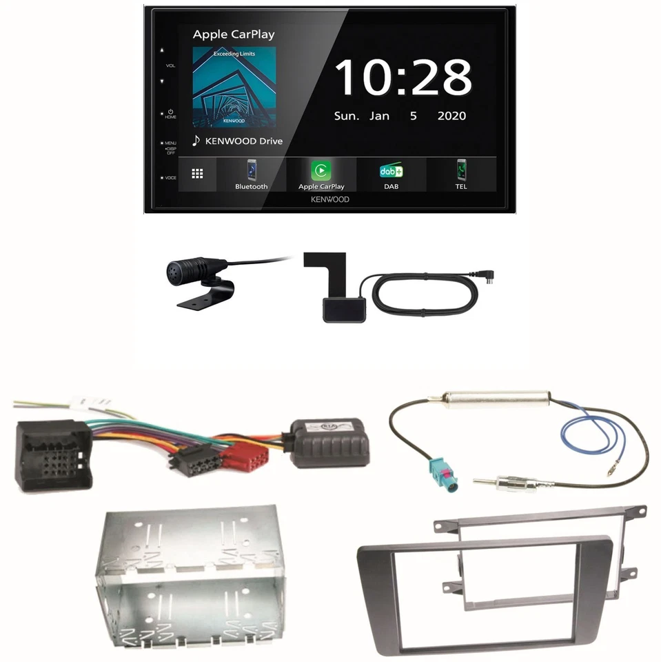 Kenwood DMX5020DABS Android Auto CarPlay Einbauset für Skoda Octavia 2 Yeti 5L - Bild 1 von 1