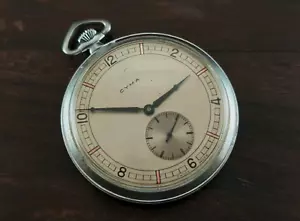Antique CYMA (Tavannes) Art Deco Open Face 48mm Pocket Watch. Working! - Picture 1 of 11