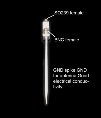 FAYMO BNC to SO239 UHF Antenna Bracket Holder Stand ground anchor GND spike Tripod