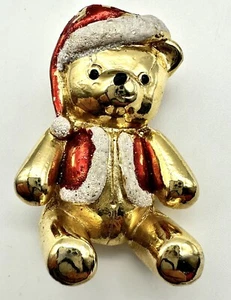 Adorable Sitting Santa Bear Brooch-2” Tall x 1.25” Wide - Imagen 1 de 5