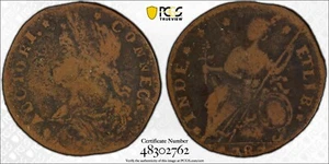 1787 CT 1/2P DB Left, Miller 32.1-X.3 VG Detail PCGS Genuine - Picture 1 of 3