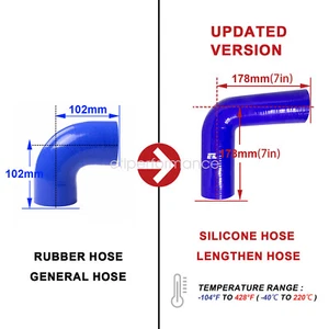 2.00'' Diameter 90 Degree Elbow Silicone Hose Coupler Intak Blue 7'' leg length - Bild 1 von 7