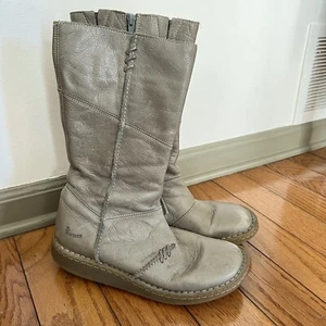 Dr Martens Vintage 10491 Mid Calf Grey Leather Zip Wedge Boots Size Uk 7 Eu 41 - Picture 1 of 5