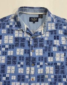 Men's XL Nat Nast Silk Shirt Short Sleeve Button Down Pocket Blue Silk Blend - Picture 1 of 5