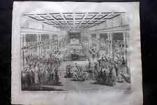 Calmet 1732 LG Folio Print. Ceremonies of the Feast of Lots. Judaica