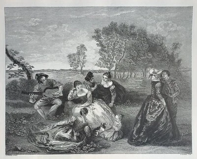 Antoine Watteau - Le passe temps - fêtes galantes - Bild 1 von 4