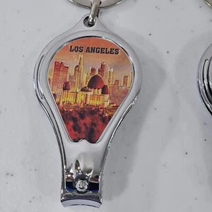Lote 5 Llaveros Plata 3 en 1 Cortaúñas Abridor de Botellas Los Ángeles Hollywood EE. UU. - Imagen 1 de 14