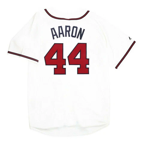 Hank Aaron Atlanta Braves Home White Jersey Men's (S-3XL) Cover
