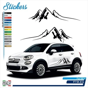 Fasce Adesive laterali sportello montagne compatibili FIAT 500 X FT 5X A16 - Imagen 1 de 1