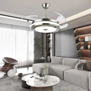 Modern Invisible Dimmable LED Chandelier Lamp Ceiling Fan Light with Remote USA - Picture 1 of 16