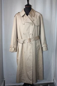 Vtg London Fog beige trench rain coat winter warm lining USA size large revival - Picture 1 of 24