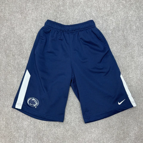 Nike Penn State Shorts Youth Large Navy Blue Dri Fit Mesh Pockets Swoosh Kids Cover