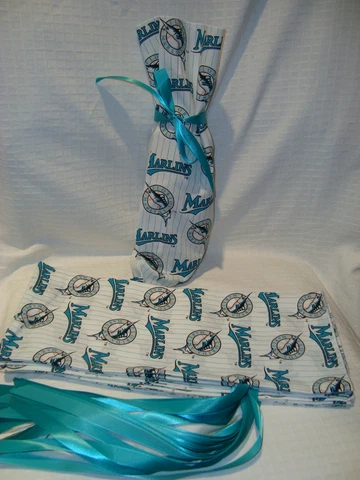Florida Marlins MLB Baseball Cotton Fabric Wine/Gift Bag NEW Cover