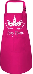 Personalised Kids Apron Unicorn Any Name - Picture 1 of 7