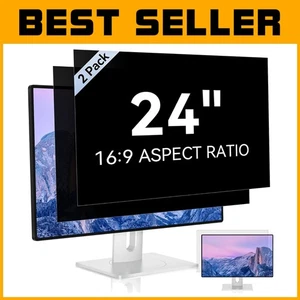 Ultra HD 24 Inch Privacy Screen Filters for Monitors - 2 Pack, Easy Installation - Picture 1 of 11