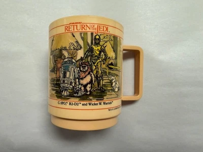 Star Wars Return of the Jedi 1983 DEKA Cup Mug Ewoks Leia C3PO - Imagem 1 de 4