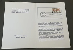 1965 INTERNATIONAL TELECOMMUNICATIONS UNION FDC FOLDER ! SWITZERLAND CONFERENCE - Picture 1 of 2