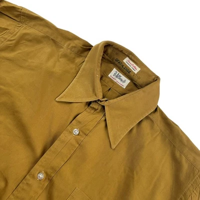 Camisa de Colección B. Altman x Gant Para Hombre Mezcla de Lino Puño Francés Abotonada Mostaza • L Foto 1 de 4