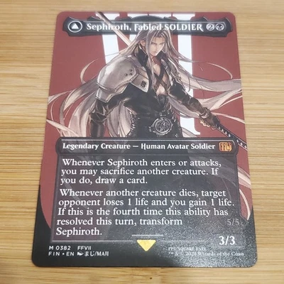 1x Sephiroth, Fabled SOLDIER, Borderless Art 0382, Final Fantasy, MTG NM - Image 1 of 4