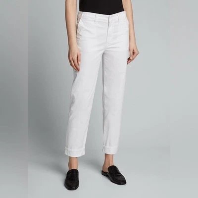 NUEVO J Marca Talla 31 Blanco Ollie Tiro Alto Relajado Pantalón Pantalones Recto Preppy Foto 1 de 4