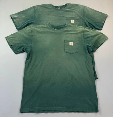 Camisa Carhartt Para Hombres Grande Alta Cazador Verde Bolsillo Camiseta Ropa de Trabajo K87 Lote de 2 Foto 1 de 4