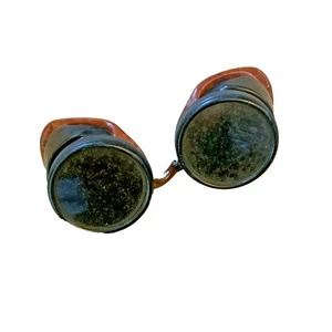 Vintage Welding/Safety Goggles Steam Punk Dark Glasses REAL CLEAR NEEDS STRAP - Picture 1 of 7