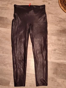 Spanx Women's Size 2XL XXL Faux Black Leather Leggings Pants Stretch Causal - Picture 1 of 15