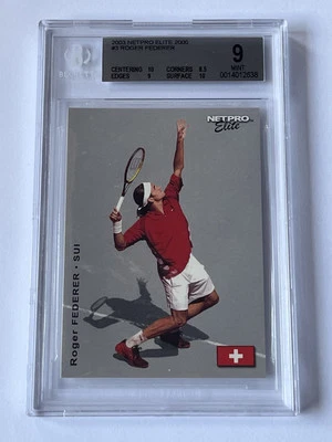 2003 Netpro Elite Tennis #3 Roger Federer RC Rookie 1/2000 BGS 9 Mint - Image 1 of 4