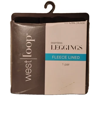 West Loop Fleece-Lined Leggings L/XL | Seamless Black Winter Warmth - Image 1 of 3